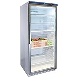 MBH - Nevera expositora vertical GN 2/1 INOX con puerta de cristal para hostelería. Frigorífico expositor refrigerado industrial 600 litros de acero inoxidable para restaurante - MADE IN SPAIN