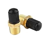 Qiilu Válvula de aire , válvula de llenado del tanque del compresor de aire de latón 2Pcs 1/8 'NPT MPT