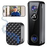 Ankway 2K Timbre Inalámbrico con Camara, Videoportero WiFi 2.4Ghz, Gran Angular de 145° y Detección PIR, Batería de 5200mAh, Audio bidireccional y Visualización en Vivo, Alarmas, Soporte con Alexa