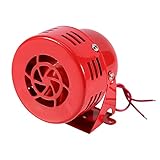VOBOR Bocina de Sirena de Aire Roja, Alarma de Bocina con Cable, Sirena de Motor Ultra Compacta del Aparato de Alarma para Coche Y Camión