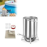 ACXIN Calefacción de piscina con fuego, conexiones de 32/38 mm, acero inoxidable, barril de leña, calentador de piscina con espiral de calefacción para piscinas, estufas de piscina, calefactores,