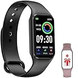 Smartwatch, Reloj Inteligente Hombre Mujer - Oxímetro (SpO2) Caloría Podómetro Sueño Pulsometro, iP68 Impermeable Pantalla de 1,47', Pulsera Actividad Compatible con Teléfonos Android e iOS (2 Correa)