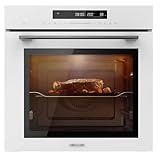 Cecotec Horno Integrable 60cm Bolero Hexa SM406000 Glass White A+. 2900W, 72L, 12 Funciones, Piedra para Pizza, Steam Assist, Steam EasyClean, Modo Eco y Defrost, Electronic Timer