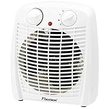 Bestron Calefactor, Termoventilador con 2 niveles de potencia, incl. protección antivuelco y contra sobrecalentamiento, para habitaciones de hasta 20 m², 2000 vatios, color: blanco