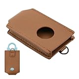 Funda de alarma | Bolsa de almacenamiento de llavero de piel sintética marrón antipérdida, portátil, colgante, accesorio ligero para salidas nocturnas, correr, senderismo, pasear perros,