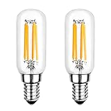 Akynite Bombilla LED Campana Extractora E14 T25 4W Luz Cálida 2700K 400LM, AC 220V, Equivalente a Bombilla Tubular E14 40W, Filamento Retro LED E14 para Campana Cocina, No Regulable, pack de 2