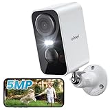 ieGeek 5mp Camara Vigilancia WiFi Exterior/Interior sin Cables, Cámara Vigilancia con Batería Recargable, 10M Visión Nocturna Colorida, Detección de Movimiento PIR, Audio de 2 Vias, IP66