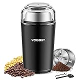 VCKHRRY Molinillo de Café Eléctrico 400W Molinillo de especias 100g Recipiente y Lavable Extraíble 4 Cuchillas de acero Inoxidable Café en Grano Especias Frutos Secos