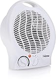 Tristar KA-5039 Calefactor con ventilador eléctrico y 3 funciones ajustables, Termostato regulable, 2000 W, Asa integrada, Blanco