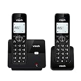 VTech CS2001 Teléfono inalámbrico casa Duo, Teléfono Fijo inalámbrico DECT con Refuerzo de Volumen, Manos Libres, Función de Alarma y Silencio, Bloqueo del Teclado, Agenda con 100 números, Modo Eco