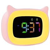 Seutgjie Despertador Niña Despertador Digital Pilas con Luz Nocturna para Niña Niños Adolescentes 8 Colores RGB 18 Tonos de Llamada Alarmas Duales Modos de Repetición 12/24 Horas para Dormitorio