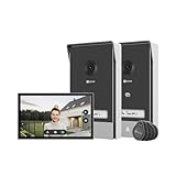 EZVIZ HP7 2K Sistema de 2 Videoporteros WiFi Intercomunicación, 7'' Pantalla Táctil a Color, Timbre Video Mirilla 2 Hilos, Detección de Persona, Audio Bidireccional, Wi-Fi 2.4/5GHz
