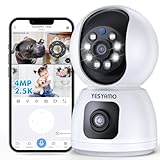 YESYAMO Cámara Vigilancia WiFi Interior 2K 4MP, Cámara Vigilancia Domicilio WiFi con 2.4G/5G WiFi 360° Cámara de Seguridad para bebé, Perro, Visión Nocturna, Seguimiento Automatico, Detección AI