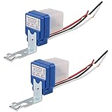 Greluma 2 Piezas AC 220V 10A Automático Auto On Off Interruptor de luz de fotocélula Interruptor de sensor de luz fotointerruptor