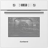 Corberó - Horno Multifunción 70L | CCHMP1033W | Cristal Blanco | Pirólisis | Display Digital | 8 Programas | Guías Extraíbles | Mandos Push-Pull | 3200W Potencia | Eficiencia Energética A, Blanco