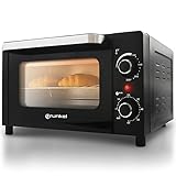 Grunkel - HR-10MINI- Mini Horno tostador electrico de sobremesa multifunción de 10L con 3 funciones de calor y selector de temperatura hasta 230ºC. Temporizador hasta 60 min - 800W (Mini)