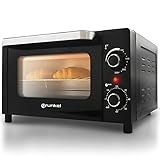 Grunkel - HR-10 - MiniHorno eléctrico multifunción de sobremesa de 10l con 3 funciones de calor y selector de temperatura hasta 230ºC. Temporizador hasta 60 min - 1600W (Mini)