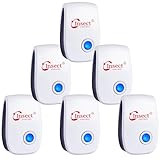 Repelente Ultrasónico de Plagas, 6 Pack Repelente Ultrasónico Ratas & Electrónico Repelente Mosquitos, Control de Plagas para Anti Mosquitos, Moscas, Ratones, Cucarachas, Arañas, Roedores