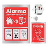 TECET® Set de 2 Cartel Alarma de Aluminio | Cartel Videovigilancia Alarma Securitas | Cartel de Seguridad y Disuasorio