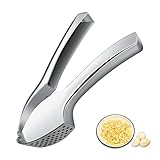 Fousenuk Prensa Ajos, Picador de Ajo, Prensador de Ajos Profesional, Triturador Machacador Picador Garlic Press, Cortador de Ajos Fácil de Limpiar y Duradero, Elegante Diseño Aleación de Zinc