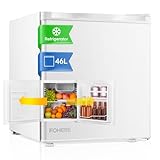 FOHERE Minibar 46L, Nevera Pequeña, Frigorífico Mini, Puerta Reversible,Bajo Consumo, Silenciosa, Temperatura Ajustable, Para Aplicaciones en Hotel, Hogar, Oficina, Blanco