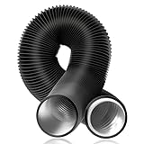 Hon&Guan - Tubo flexible de aluminio de 150 mm de diámetro, manguera flexible de aire de PVC, color negro, tubo de aluminio, longitud máxima de 2,5 m, para aire acondicionado móvil, hidropónico,