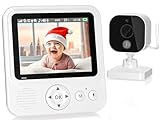 OBVHNUA Vigilabebés con Cámara 720p IPS, Monitor para Bebés 2,8' con Batería de 2000mAh, Zoom Digital, Modo VOX, Audio Bidireccional, Visión Nocturna, Control de Temperatura, Canciones de Cuna, Alarma