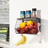 Mefirt Fruteros de Cocina, Frutero, Cesta Fruta Puede Como Verdulero Cocina de Almacenamiento, Estante de Pared para Verduras de Negro Apilables para Verduras, Frutas y Refrigerios