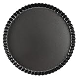 Sinnsally Molde para Quiche y Tarta con Base Extraíble,Molde para Tarta Base Desmontable Recubrimiento Antiadherente,Molde de Horno Rizado,Moldes Tartas Redondo (24cm)