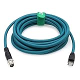 HangTon Cable Ethernet para Basler Cognex Keyence Datalogic Microscan Sick Machine Vision Sensor Network Industrial Switch, M12 8 pines codificado en X a RJ45, CAT7 de alta velocidad, 40 m