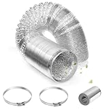 Orssmigs Juego de 4 Tubo Flexible Ø100mm x 3M Tubo Secadora de Aluminio de Doble Capa Tubo Campana Extractora con 2 Abrazaderas y 1 Cinta Adhesiva para Extractor de Aire Climatización Secadora