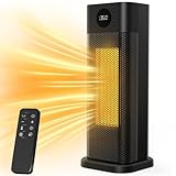 Minthouz Calefactor Bajo Consumo, 2000W PTC Radiador Eléctrico Bajo Consumo, calefactor eléctrico 3 modos con termostato,mando a distancia, pantalla LED digital,oscilación 70°,Calefactor Baño para el
