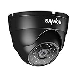 SANNCE 1080P 4-en-1 IP66 CCTV Cámara de Seguridad AHD/TVI/CVI/CVBS Cámara de Vigilancia Resistente Analógica Negro 2MP Interior/Exterior 100 pies Visión Nocturna