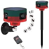 Alarma de Perro de ladrido, Sensor de Movimiento de Perros de 129db, Alarma de Movimiento de 360 ​​° al Aire Libre con Control Remoto inalámbrico, grabación ＆ 13 Tipos de Sonido de Ruido de Sonido pa