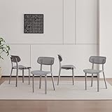 JZGORC Juego de 4 Silla de Comedor, Sillas de Comedor Moderna, Diseño de Orificios Transpirables, Adecuada para Comedor, Sala de Estar, Cocina, Dormitorio, Sala de Recepción - Gris