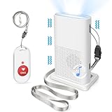 Boton Emergencia Ancianos, Alarmas para Casa Ancianos con Vibración/Sonido/Luz, Pulsera SOS Portátil con Advertencia de Batería, Avisador Personas Mayores 105 dB/58 Tonos, 1 Transmisor 1 Receptor