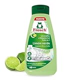 Frosch - Gel Lavavajillas a Máquina, Todo en 1 con Limón Verde, Limpieza y Brillo, Sin Microplásticos Ni Componente Animal, 40 Dosis -650 ml