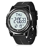 WIFORT Reloj Digital Impermeable con Cronómetro Alarma Cuenta Atrás Doble Hora, Ultra-Delgado Super Pantalla Gran Angular Digital Relojes de Pulsera para Hombres Mujeres