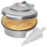 Clatronic HA 3494 - Barquillera máquina de barquillos Y cucuruchos de helados, 1200 W, color plata