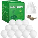Paquete de 12 potentes repelentes de serpientes para patio, bolas repelentes naturales para pesca de serpientes al aire libre, camping, pesca, repelente de serpientes para mantener a las serpientes y