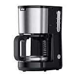 Braun PurShine KF1500BK, Cafetera de Filtro con Sistema OptiBrew, Función Antigoteo, Apagado Automático de Seguridad, Capacidad para 10 Tazas de Aroma, 1000W, Negro