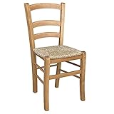 okaffarefatto zimbardi costanza Silla de madera Venezia con asiento de paja nogal claro