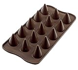 SCG20 Molde de Silicona para Chocolate con 15 cavidades con Forma de Conos, Color marrón