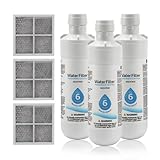 Filtro de agua y aire para frigorífico, filtro antiolores, repuesto para red de aire, repuesto para LG LT1000P, 3 unidades