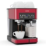 Klarstein Arabica Comfort Cafetera Espresso – 20 Bares, 1350W, con Espumador de Leche, Compatible con Café Molido y Cápsulas, Depósito de Agua 1,8L, Panel Táctil, Fácil de Limpiar