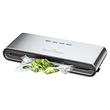 ProfiCook® selladora al vacío | sous vide y cocción al vacío | selladora al vacío incl. 18 bolsas | costura de sellado estable | los alimentos se mantienen frescos 8 veces más | PC-VK 1080