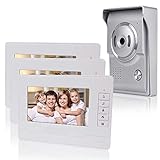 Kadongli KDL Video Intercom Sistema de videoportero Inteligente Teléfono de Puerta de Video Timbre 7 Pulgadas, Cámara IR Impermeable al Aire Libre con Monitor para el hogar (3 Monitor)