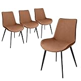 jiexi Juego de 4 sillas de comedor clásicas, sillas tapizadas de piel sintética mate para cocina, comedor, dormitorio, sala de estar, elección elegante y atemporal para tu vida (bown)