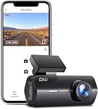 Cámara de Coche WiFi GKU Dashcam Full HD 2.5K 1600P y Super Visión Nocturna, WDR, Diseño Ultra-Compacto, Gran Angular 170°, Sensor G, Grabación en Bucle, Monitor de Aparcamiento 24H, MAX 256G