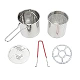 Olla de Freidora Profunda Pequeña de Acero Inoxidable Duradero con Estilo Japonés Olécranon, Olla para Freír de Cocina con Ahorro de Aceite, Puerto Pequeño para Cocina (3#)